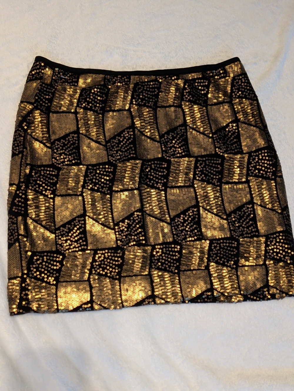 Ricky Whimsigoth Gold Sequin Abstract Mini Skirt Size M